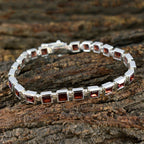 Garnet New Year's Day Classic Red Sterling Silver Tennis Bracelet