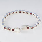 Garnet New Year's Day Classic Red Sterling Silver Tennis Bracelet