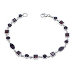 Garnet New Year's Eve Featherlight Red 92.5 Silver Links Bracelet