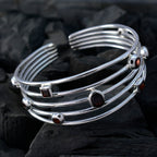 Garnet Notting Hill Carnival Essential Red Silver Cuff Bracelet