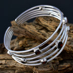 Garnet Notting Hill Carnival Essential Red Silver Cuff Bracelet