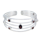 Garnet Notting Hill Carnival Essential Red Silver Cuff Bracelet