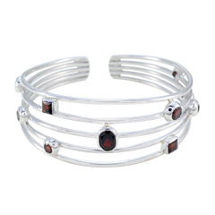 Garnet Notting Hill Carnival Essential Red Silver Cuff Bracelet