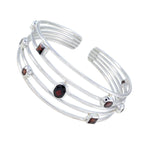 Garnet Notting Hill Carnival Essential Red Silver Cuff Bracelet