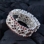 Garnet All Saint’s Day Chunky Red Sterling Silver Tennis Bracelet