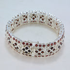 Garnet All Saint’s Day Chunky Red Sterling Silver Tennis Bracelet