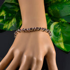 Garnet Nut Day Minimal Red 925 Silver Tennis Bracelet