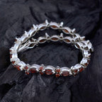 Garnet Nut Day Minimal Red 925 Silver Tennis Bracelet