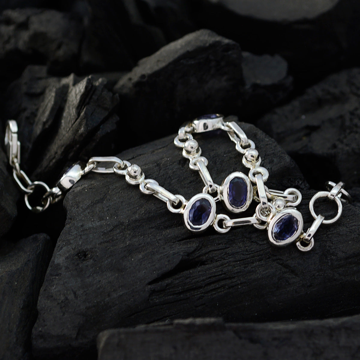 Iolite Oktoberfest Munich Delicate Blue Sterling Silver Links Bracelet