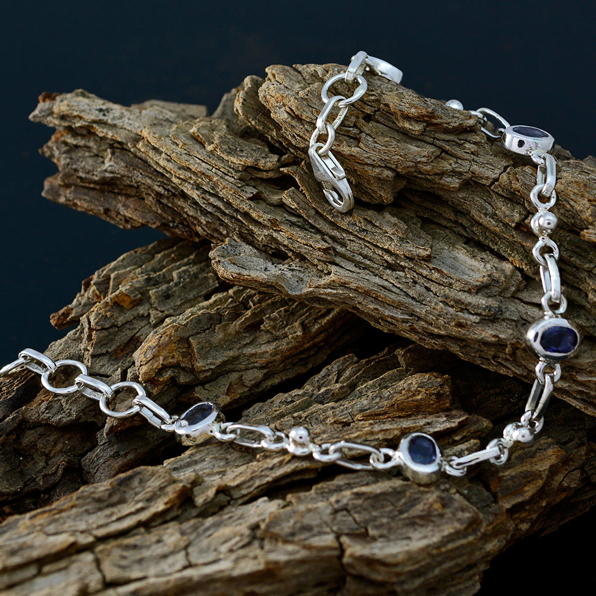 Iolite Oktoberfest Munich Delicate Blue Sterling Silver Links Bracelet