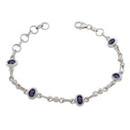 Iolite Oktoberfest Munich Delicate Blue Sterling Silver Links Bracelet