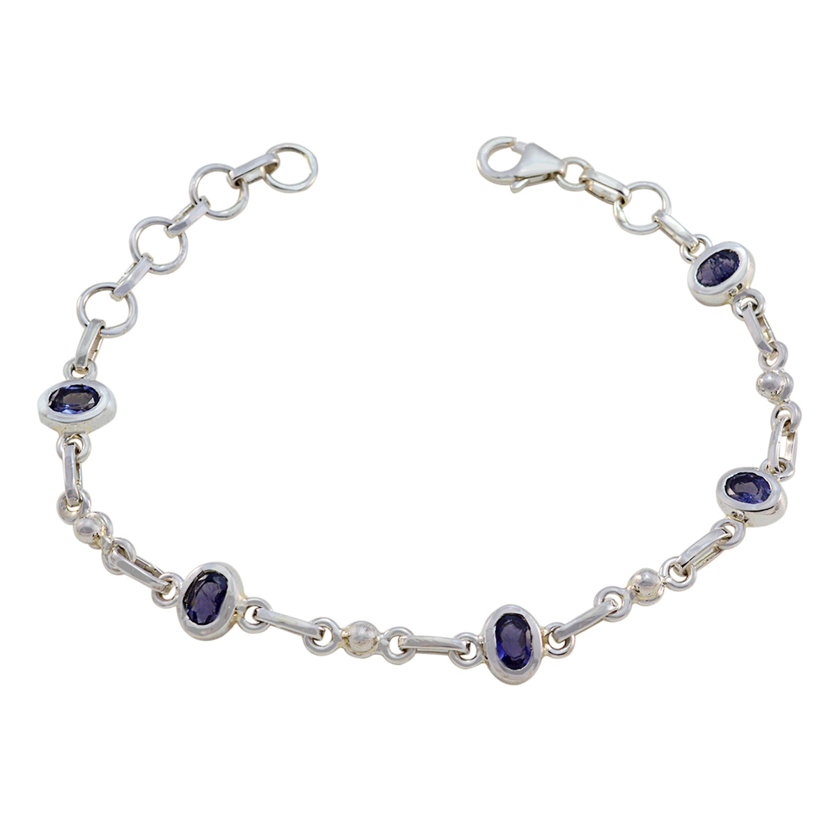 Iolite Oktoberfest Munich Delicate Blue Sterling Silver Links Bracelet