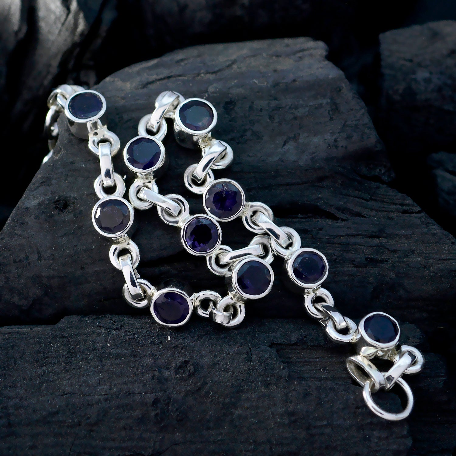 Iolite Oktoberfest Stuttgart Dainty Blue 925 Silver Links Bracelet