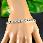 Blue Topaz One-of-a-Kind Classic Blue Silver Tennis Bracelet