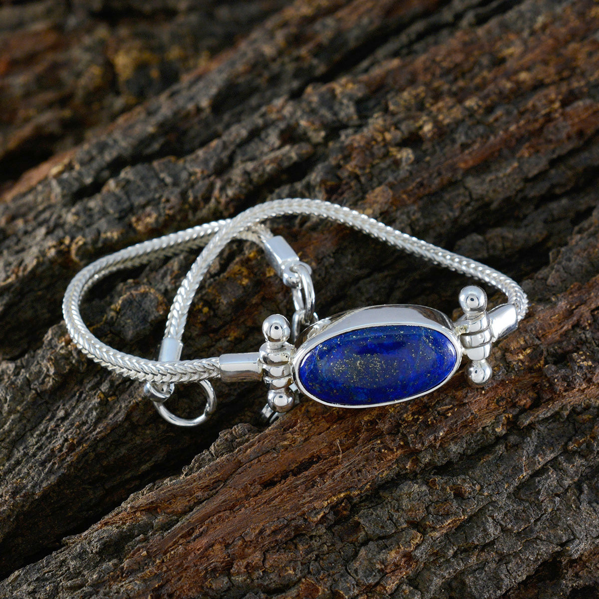 Lapis Lazuli Parents Day Featherlight Blue 925 Silver Chain Bracelet Secondary image