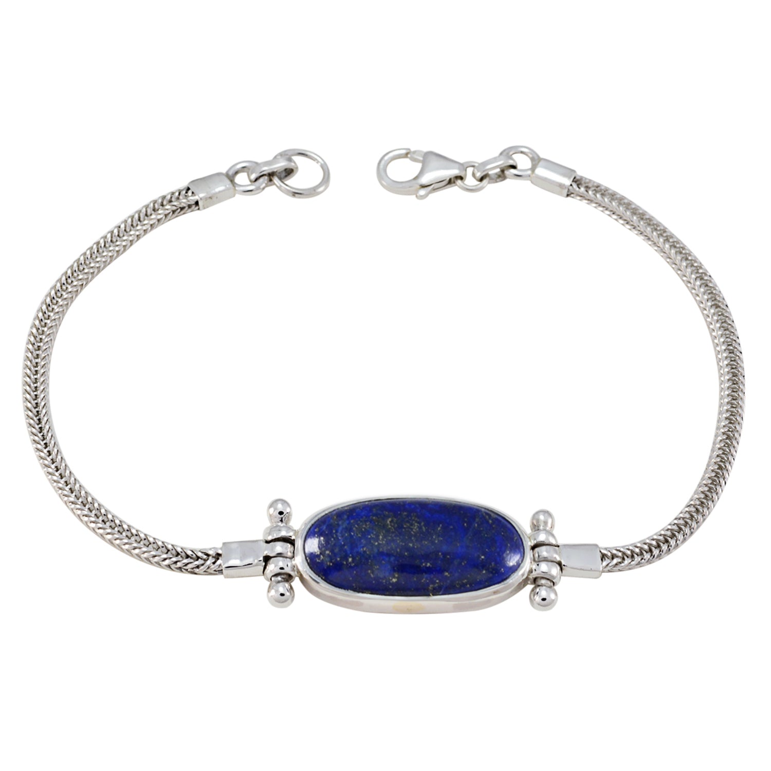 Lapis Lazuli Parents Day Featherlight Blue 925 Silver Chain Bracelet