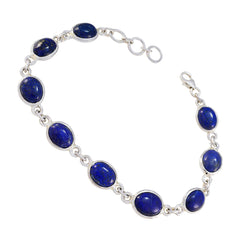 Lapis Lazuli Paris Fashion Week Delicate Blue Silver Links Bracelet