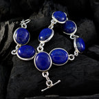 Lapis Lazuli Party Tiny Blue Sterling Silver Links Bracelet