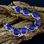 Lapis Lazuli Party Tiny Blue Sterling Silver Links Bracelet
