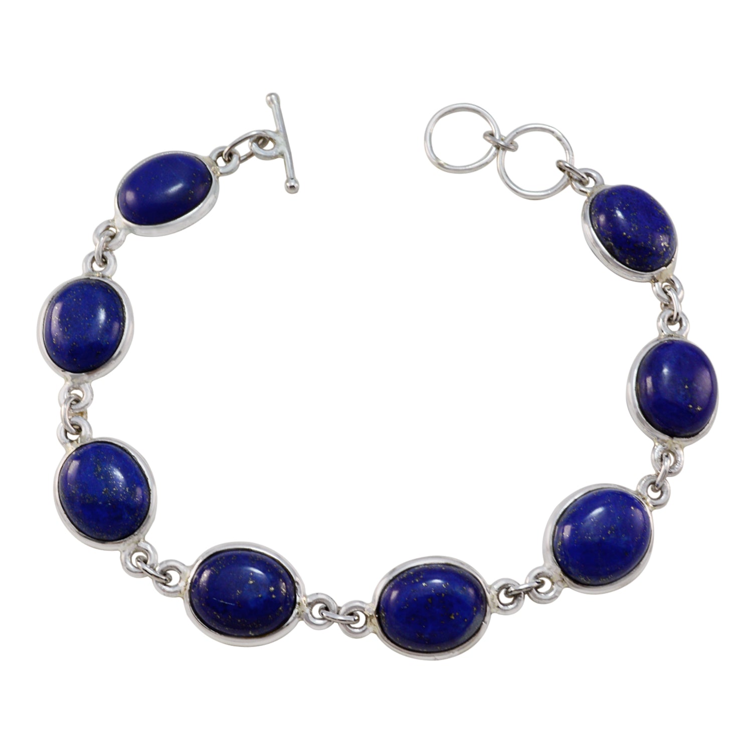 Lapis Lazuli Party Tiny Blue Sterling Silver Links Bracelet