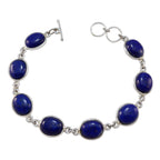 Lapis Lazuli Party Tiny Blue Sterling Silver Links Bracelet