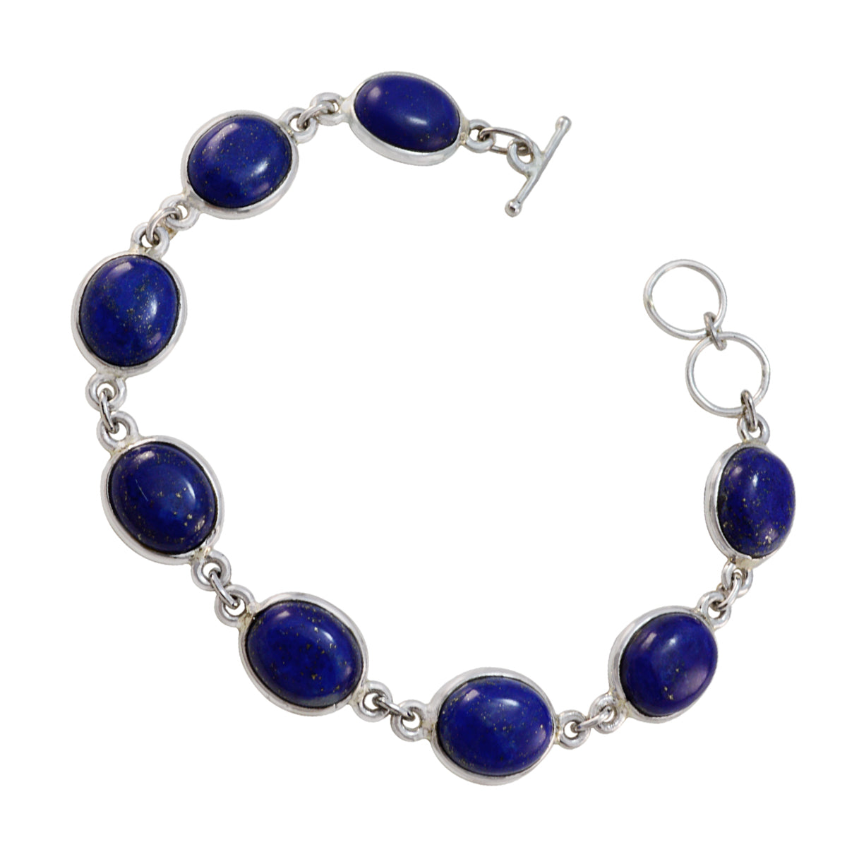 Lapis Lazuli Party Tiny Blue Sterling Zilveren Schakelarmband Secundaire afbeelding