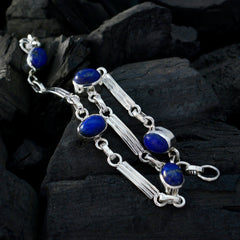 Lapis Lazuli Pet Day Whisper-thin Blue Sterling Silver Links Bracelet