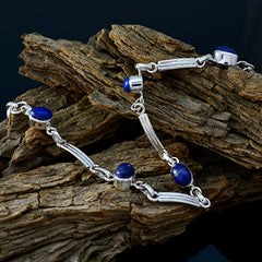 Lapis Lazuli Pet Day Whisper-thin Blue Sterling Silver Links Bracelet