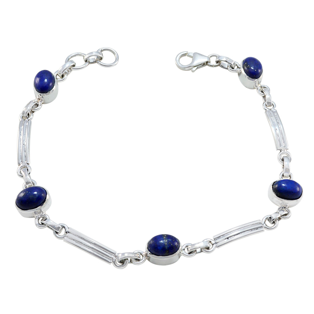 Lapis Lazuli Pet Day Whisper-thin Blue Sterling Silver Links Bracelet