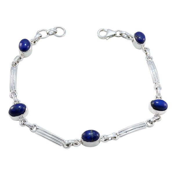 Lapis Lazuli Pet Day Whisper-thin Blue Sterling Silver Links Bracelet