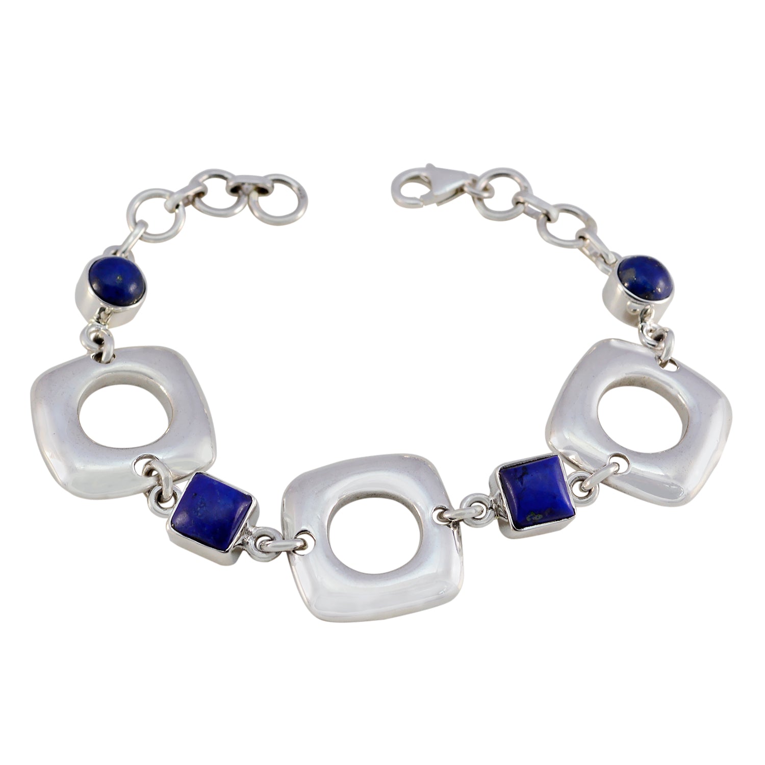 Lapis Lazuli Pentecost Monday? Minimal Blue Silver Links Bracelet Image principale du produit