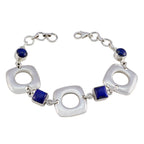 Lapis Lazuli Pentecost Monday? Minimal Blue Silver Links Bracelet