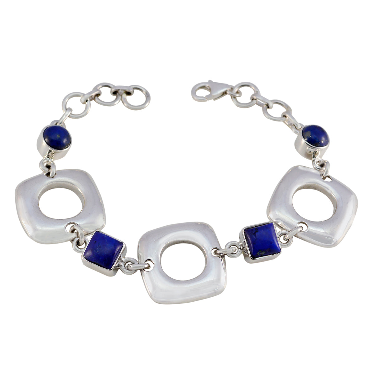 Lapis Lazuli Pentecost Monday? Minimal Blue Silver Links Bracelet