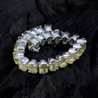 Lemon Quartz Pizza Day Classic Yellow 925 Silver Tennis Bracelet