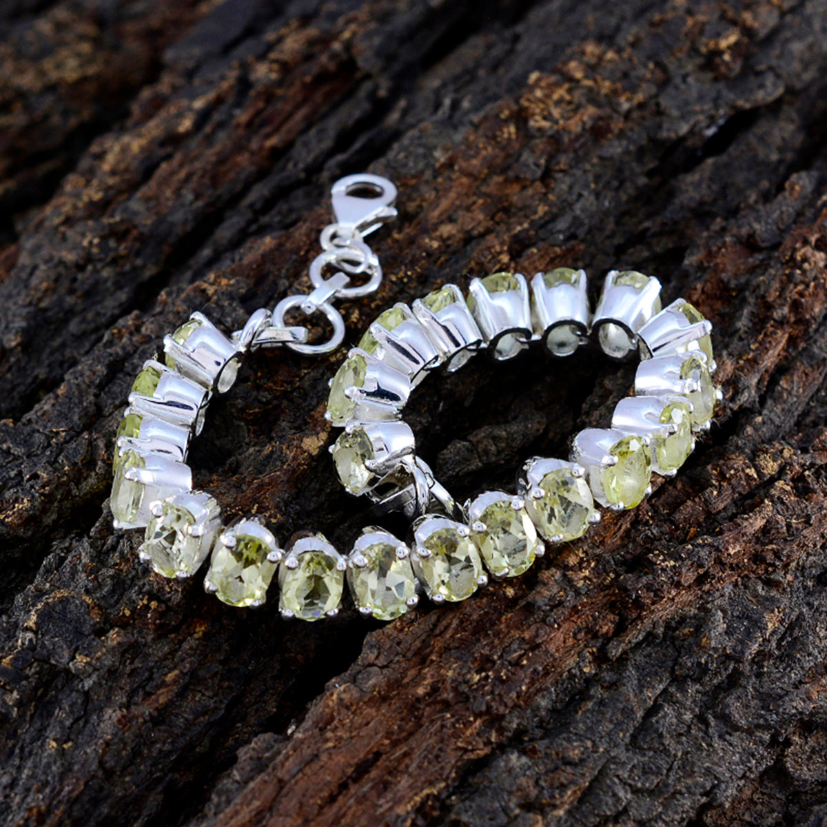 Lemon Quartz Pizza Day Classic Yellow 925 Silver Tennis Bracelet