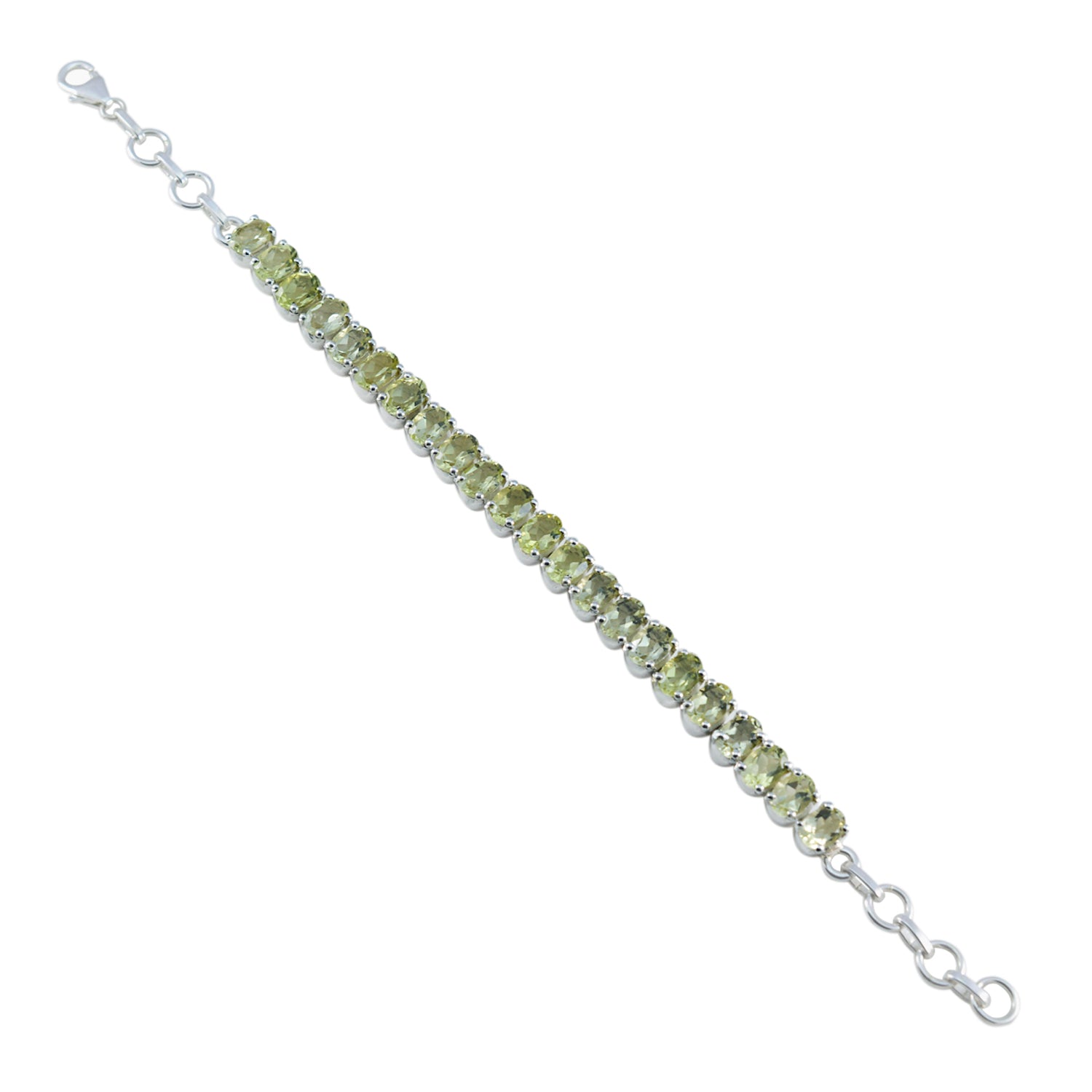 Zitronenquarz Pizza Day Klassisches gelbes Tennisarmband aus 925er Silber Hauptbild
