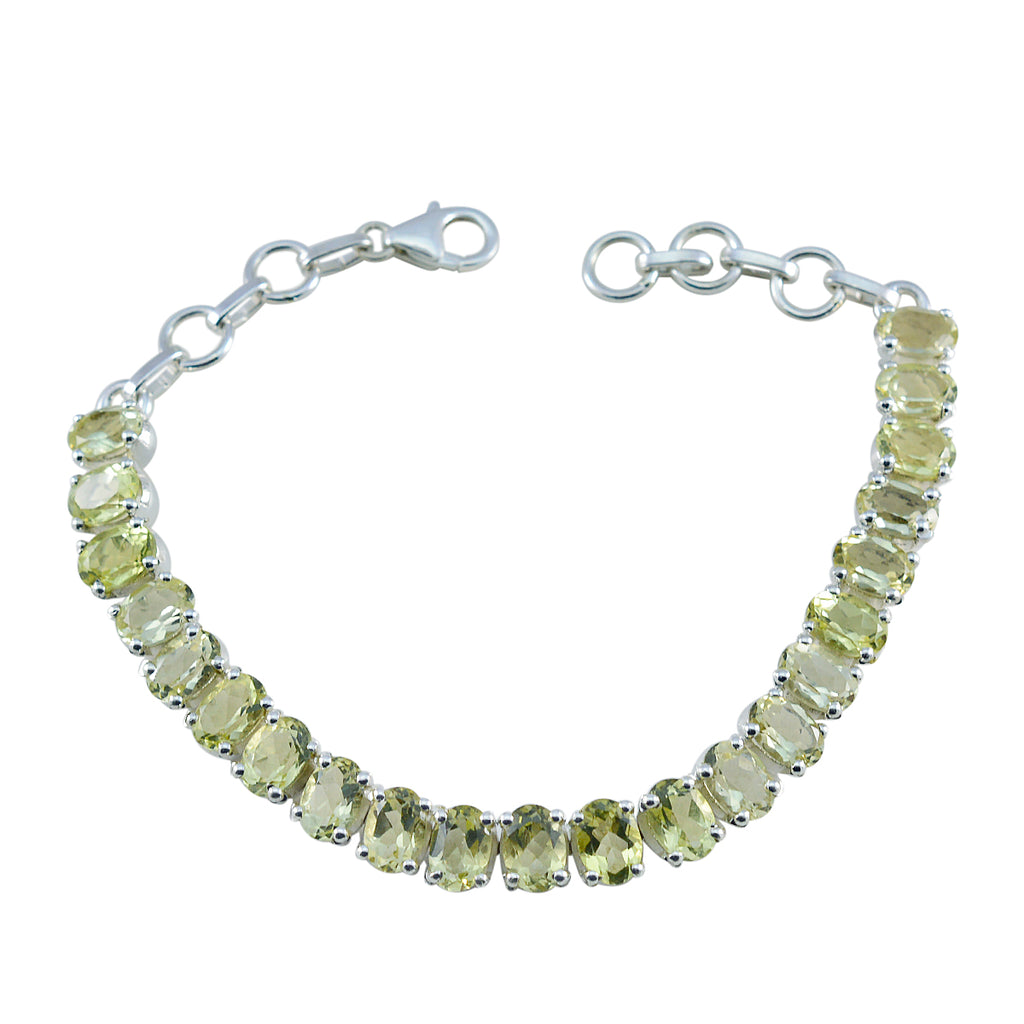 Lemon Quartz Pizza Day Classic Yellow 925 Silver Tennis Bracelet