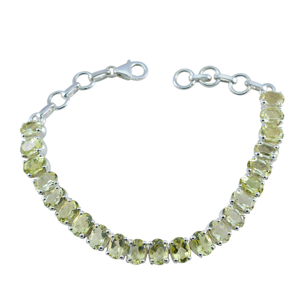 Lemon Quartz Pizza Day Classic Yellow 925 Silver Tennis Bracelet