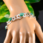 Malachite President’s Day Mid-weight Green Sterling Silver Links Bracelet
