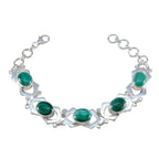 Malachite President’s Day Mid-weight Green Sterling Silver Links Bracelet