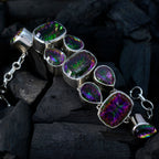 Mystic Quartz Pride Parade Cologne Statement Multi Sterling Silver Links Bracelet