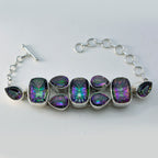 Mystic Quartz Pride Parade Cologne Statement Multi Sterling Silver Links Bracelet
