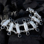 Multi Gemstone Pumpkin Day Statement multicolor 925 Silver Links Bracelet