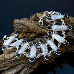 Bracelet à maillons multicolores en argent 925 avec pierres précieuses et inscription « Citrouille Day »