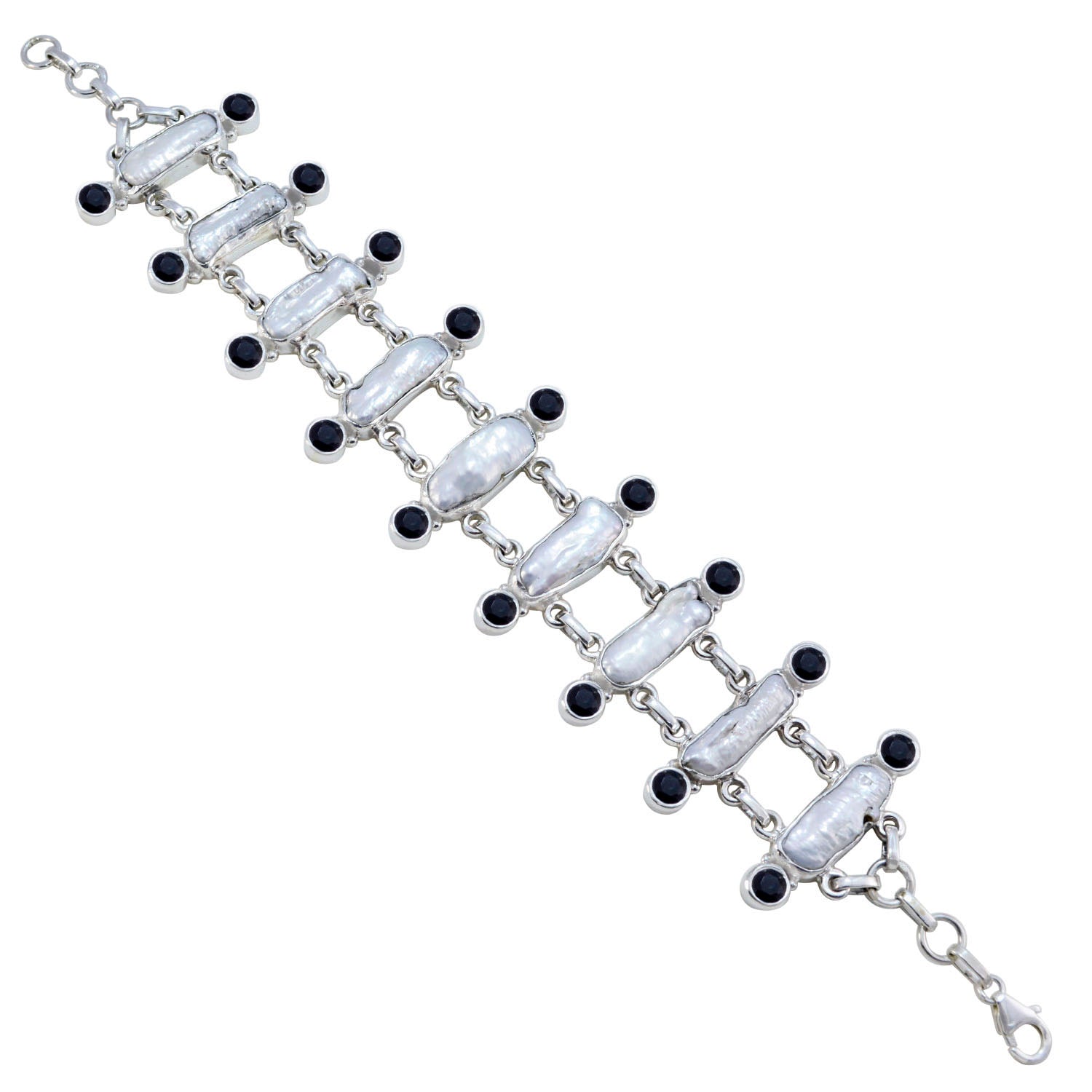 Multi Gemstone Pumpkin Day Statement multicolor 925 Silver Links Bracelet Hoofdafbeelding