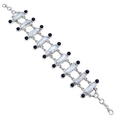 Multi Gemstone Pumpkin Day Statement multicolor 925 Silver Links Bracelet