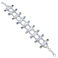 Pearl Prosecco Day Edgy White Sterling Silver Links Bracelet