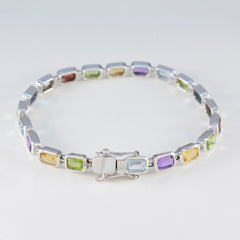 Multi Gemstone Reformation Day Minimal multicolor Sterling Silver Tennis Bracelet