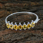 Citrine San Fermin Festival Versatile Yellow 925 Silver Hinged Bangle Bracelet