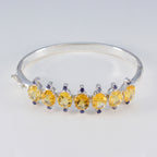 Citrine San Fermin Festival Versatile Yellow 925 Silver Hinged Bangle Bracelet